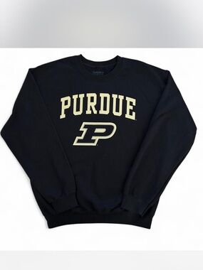 Purdue Boilermakers University Crewneck Sweatshirt - Black with Cream Logo